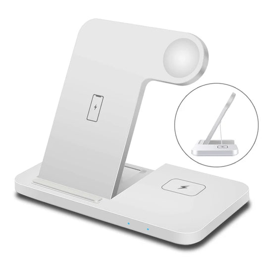 Premium 3-in-1 Wireless Charging Station 15W for iPhone, Apple Watch & AirPods