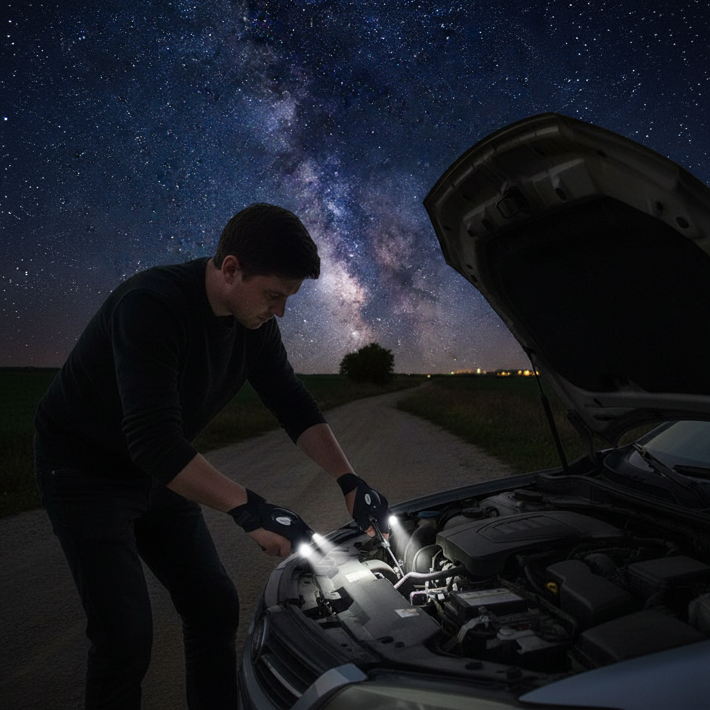 Half-finger cycling gloves with lights