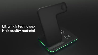 Premium 3-in-1 Wireless Charging Station 15W for iPhone, Apple Watch & AirPods